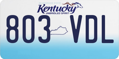 KY license plate 803VDL