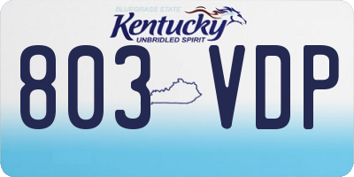 KY license plate 803VDP