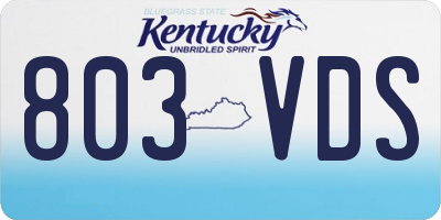 KY license plate 803VDS