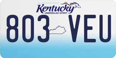 KY license plate 803VEU