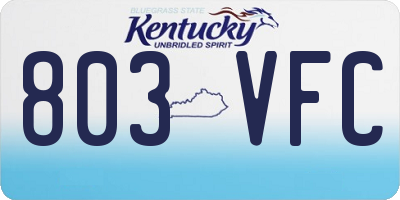 KY license plate 803VFC