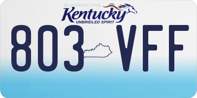 KY license plate 803VFF