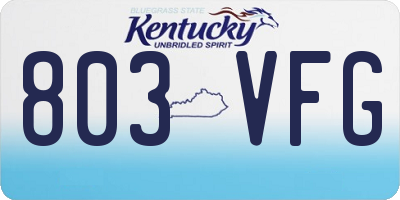 KY license plate 803VFG