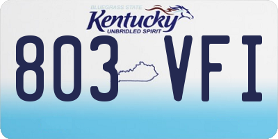 KY license plate 803VFI