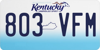 KY license plate 803VFM