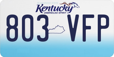KY license plate 803VFP