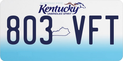 KY license plate 803VFT