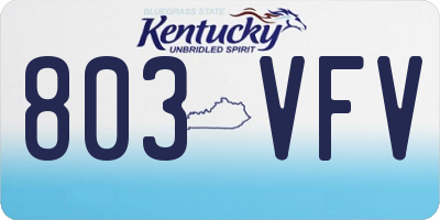KY license plate 803VFV