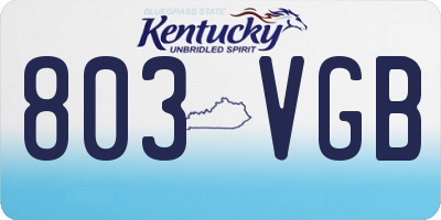 KY license plate 803VGB