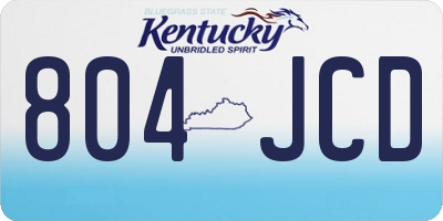 KY license plate 804JCD