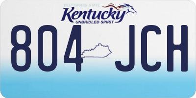 KY license plate 804JCH