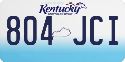 KY license plate 804JCI