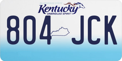 KY license plate 804JCK