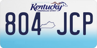 KY license plate 804JCP