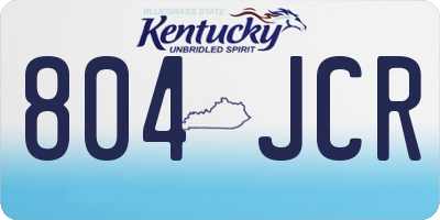 KY license plate 804JCR