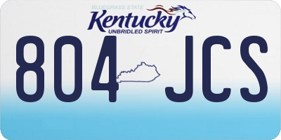 KY license plate 804JCS