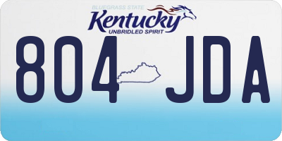 KY license plate 804JDA