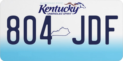 KY license plate 804JDF