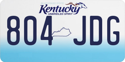 KY license plate 804JDG