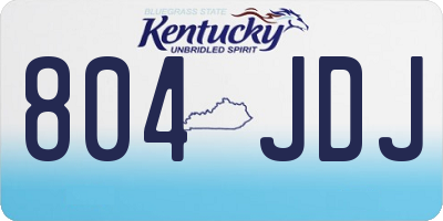 KY license plate 804JDJ