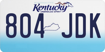 KY license plate 804JDK