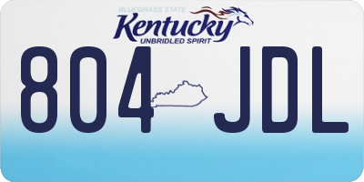 KY license plate 804JDL