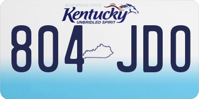 KY license plate 804JDO