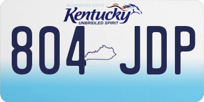 KY license plate 804JDP