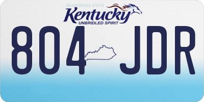 KY license plate 804JDR