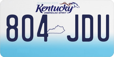 KY license plate 804JDU