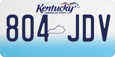 KY license plate 804JDV