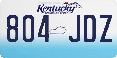 KY license plate 804JDZ