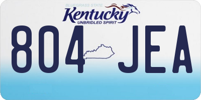 KY license plate 804JEA