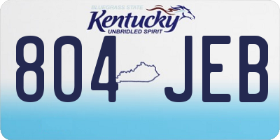 KY license plate 804JEB