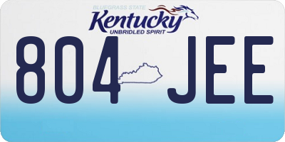 KY license plate 804JEE