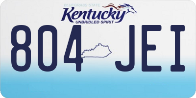 KY license plate 804JEI