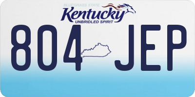 KY license plate 804JEP