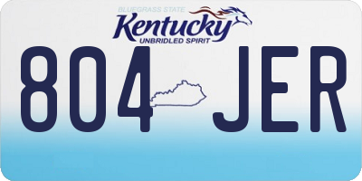 KY license plate 804JER