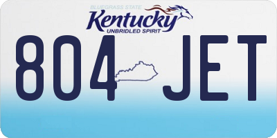 KY license plate 804JET