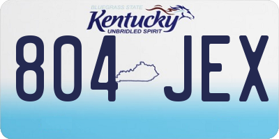 KY license plate 804JEX