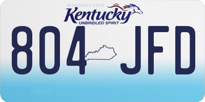 KY license plate 804JFD