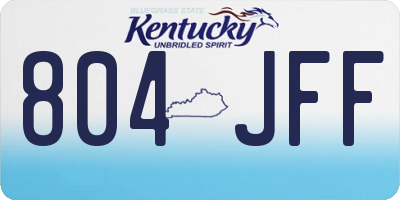 KY license plate 804JFF