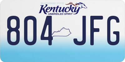 KY license plate 804JFG