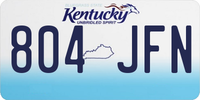 KY license plate 804JFN