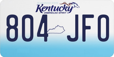 KY license plate 804JFO