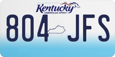 KY license plate 804JFS