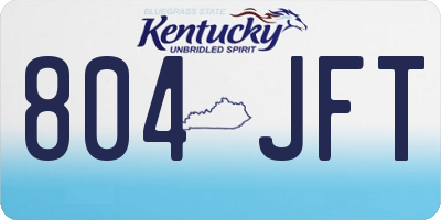 KY license plate 804JFT