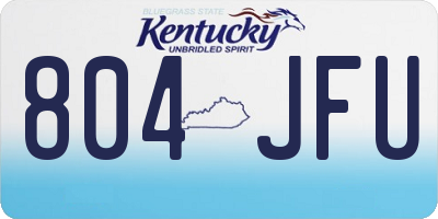 KY license plate 804JFU