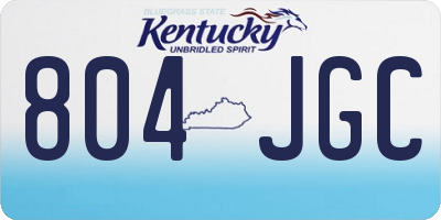 KY license plate 804JGC