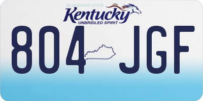 KY license plate 804JGF
